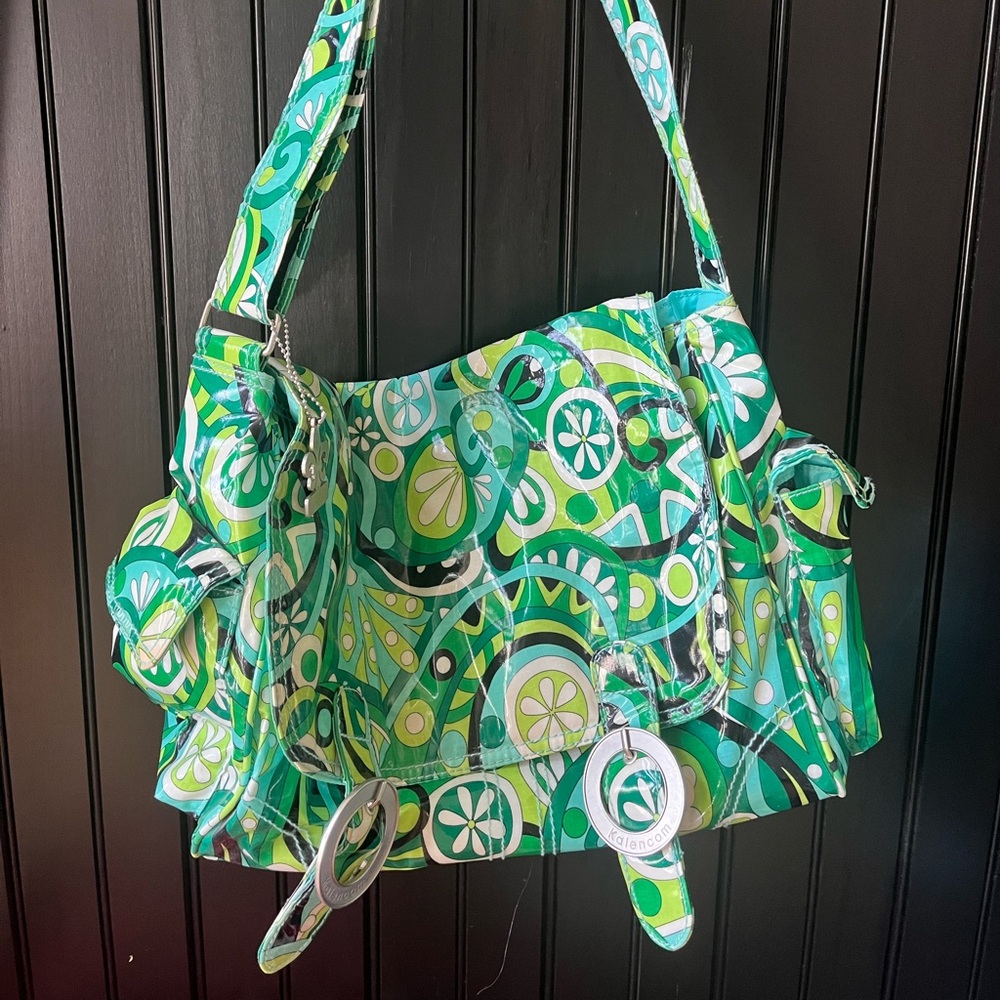 Kalencom green and blue diaper bag